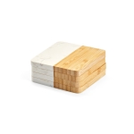 Conjunto de 4 porta-copos de bambu e mármore sofisticados para a mesa cor natural segunda vista