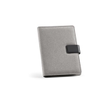 Portefólio de RPET com capa para tablet e fecho magnético A5 cor cinzento-escuro