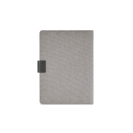 Portefólio de RPET com capa para tablet e fecho magnético A5 cor cinzento-escuro vista traseira 