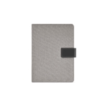 Portefólio de RPET com capa para tablet e fecho magnético A5 cor cinzento-escuro vista frontal 
