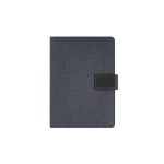 Portefólio de RPET com capa para tablet e fecho magnético A5 cor azul real vista frontal 