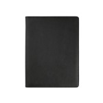 Portefólio de couro sintético com fecho de zíper e bloco A4 cor preto vista frontal 