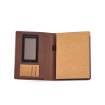 Portefólio de cortiça com fecho elástico e capa para tablet A4 cor natural segunda vista