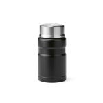 Frasco para alimentos em aço reciclado com colher dobrável 740ml cor preto