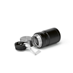 Frasco para alimentos em aço reciclado com colher dobrável 740ml cor preto sexta vista 
