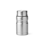 Frasco para alimentos em aço reciclado com colher dobrável 740ml cor prateado