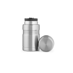 Frasco para alimentos em aço reciclado com colher dobrável 740ml cor prateado segunda vista