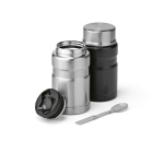 Frasco para alimentos em aço reciclado com colher dobrável 740ml
