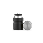 Recipiente para comida em aço reciclado de parede dupla 500ml cor preto segunda vista