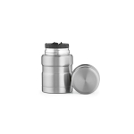 Recipiente para comida em aço reciclado de parede dupla 500ml cor prateado vista frontal 