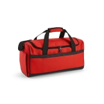 Saco de desporto personalizada em RPET com correias pretas refletoras cor vermelho
