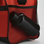 Saco de desporto personalizada em RPET com correias pretas refletoras cor vermelho segunda vista