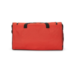Saco desportivo impermeável em plástico ecológico com bolso oculto 50L cor vermelho vista traseira 