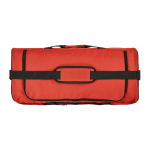 Saco desportivo impermeável em plástico ecológico com bolso oculto 50L cor vermelho vista de detalhe 
