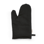 Luva de cozinha com polegar separado em algodão reciclado 220 g/m² cor preto vista frontal 