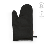 Luva de cozinha com polegar separado em algodão reciclado 220 g/m² cor preto