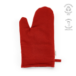 Luva de cozinha com polegar separado em algodão reciclado 220 g/m² cor vermelho