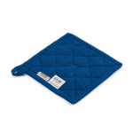 Pega de cozinha em algodão reciclado com fita para pendurar 180 g/m² cor azul segunda vista