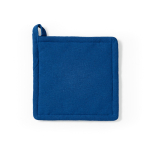 Pega de cozinha em algodão reciclado com fita para pendurar 180 g/m² cor azul vista frontal 