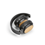 Auscultadores sem fios com bambu, carregamento USB-C e bateria de 8H cor preto quarta vista 