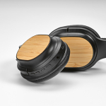 Auscultadores sem fios com bambu, carregamento USB-C e bateria de 8H cor preto segunda vista de detalhe 