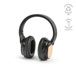 Auscultadores sem fios com bambu, carregamento USB-C e bateria de 8H cor preto