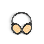 Auscultadores sem fios com bambu, carregamento USB-C e bateria de 8H cor preto vista superior 