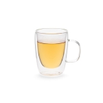 Caneca de vidro de borossilicato de parede dupla 260ml cor transparente segunda vista