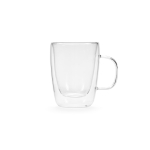 Caneca de vidro de borossilicato de parede dupla 260ml cor transparente vista frontal 