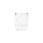 Copo de vidro de borossilicato de parede dupla e sem pegas 220ml cor transparente vista frontal 