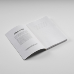 Caderno com capa flexível de cânhamo A5 e páginas pontilhadas cor branco segunda vista ambiente