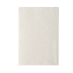 Caderno com capa flexível de cânhamo A5 e páginas pontilhadas cor branco vista traseira 