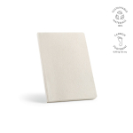 Caderno com capa flexível de cânhamo A5 e páginas pontilhadas cor branco
