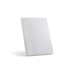 Caderno flexível A5 com capa de algodão e páginas pontilhadas cor branco