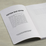 Caderno flexível A5 com capa de algodão e páginas pontilhadas cor branco terceira vista 