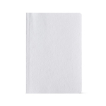 Caderno flexível A5 com capa de algodão e páginas pontilhadas cor branco vista frontal 