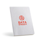 Caderno flexível A5 com capa de algodão e páginas pontilhadas cor branco
