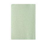 Caderno de erva-limão com capa flexível e páginas pontilhadas cor verde-claro vista traseira 
