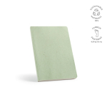 Caderno de erva-limão com capa flexível e páginas pontilhadas cor verde-claro