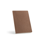 Caderno A5 com capa flexível de resíduos de café e páginas pontilhadas cor castanho-claro