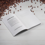 Caderno A5 com capa flexível de resíduos de café e páginas pontilhadas cor castanho-claro terceira vista 