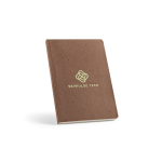 Caderno A5 com capa flexível de resíduos de café e páginas pontilhadas cor castanho-claro