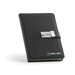 Caderno A5 de folhas lisas com capa ecológica e cadeado de combinação cor preto segunda vista
