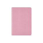 Caderno publicitário com capa de cartão reciclado A6 folhas às riscas cor cor-de-rosa vista frontal 