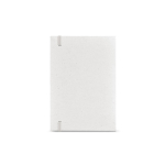 Caderno A5 capa dura de pacotes de leite recicladas páginas pontilhadas cor branco vista traseira 