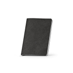 Caderno A5 capa flexível em couro sintético eco e páginas pontilhadas cor preto