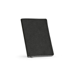 Caderno A5 capa flexível em couro sintético eco e páginas pontilhadas cor preto segunda vista