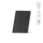 Caderno A5 capa flexível em couro sintético eco e páginas pontilhadas cor preto