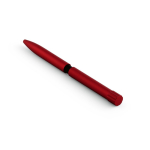 Caneta alumínio reciclado com botão de pressão magnético e tinta preta cor vermelho segunda vista