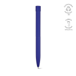 Caneta alumínio reciclado com botão de pressão magnético e tinta preta cor azul-marinho